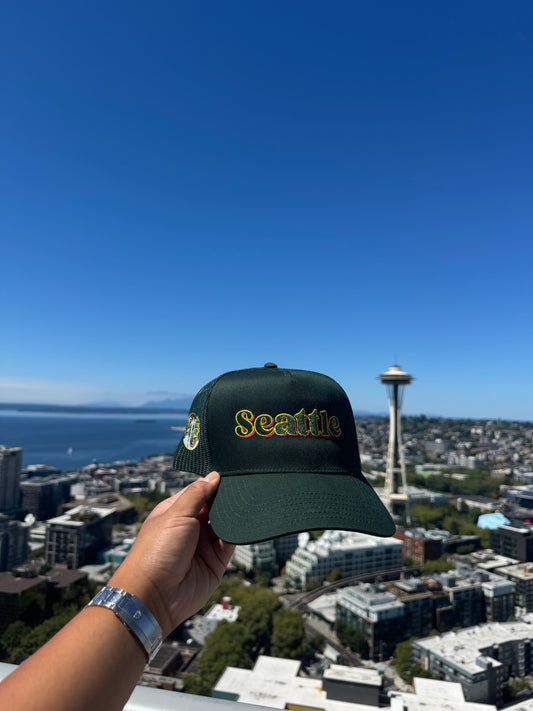 Seattle Hat Dark Forest Green SnapBack